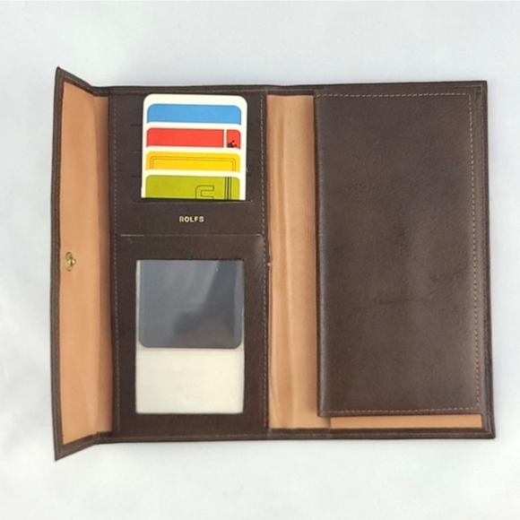 ROLFS New Vintage Women's Brown Leather Trifold Wallet Snap Closure - Picture 1 of 15